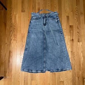 H&M Denim Maxi Skirt with Belt